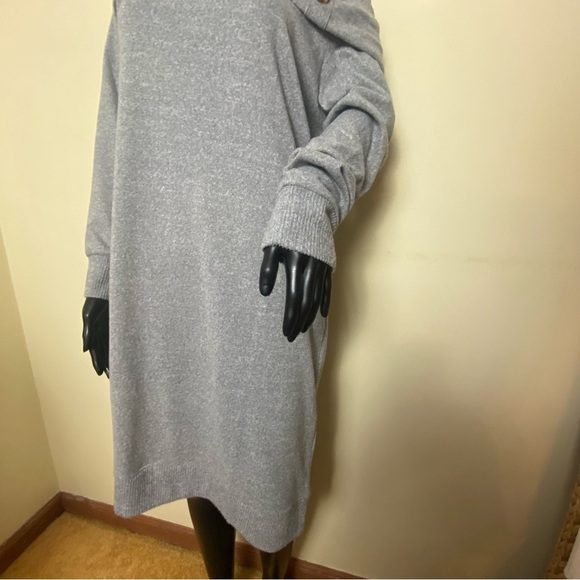 NWOT Derek Heart  Off - Shoulder Gray Sweater Dress  Sz 1X - Picture 7 of 16